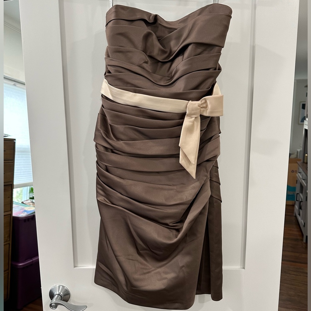 Alfred Angelo bridesmaid dress - size 8 in Mocha/Champagne